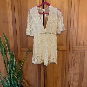 Embroidered & Sheer White Romper